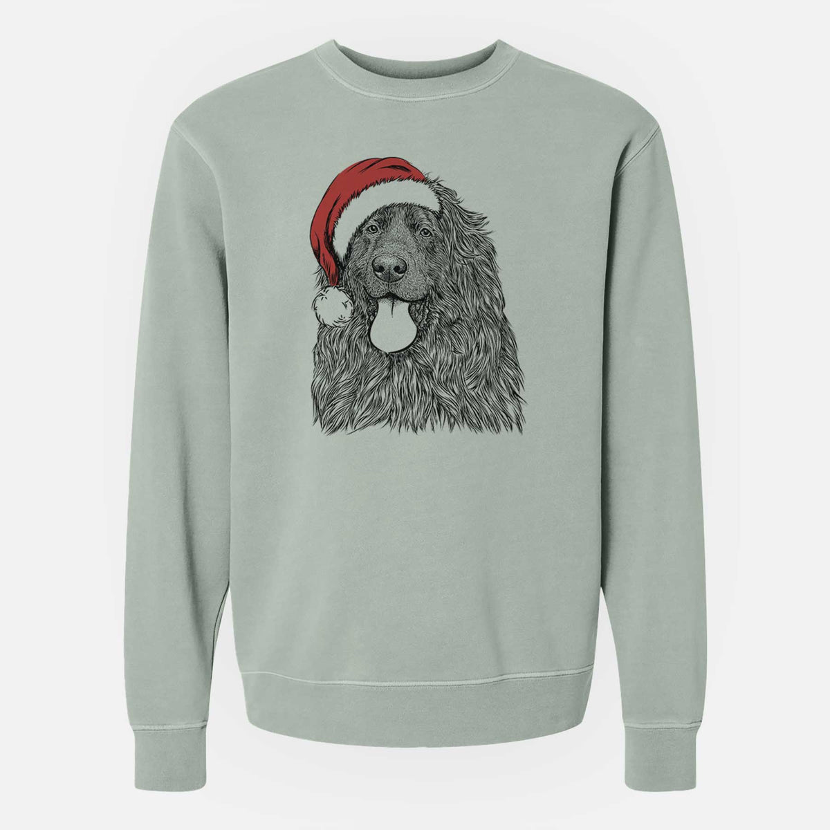 Santa Neptune the Newfoundland - Unisex Pigment Dyed Crew Sweatshirt