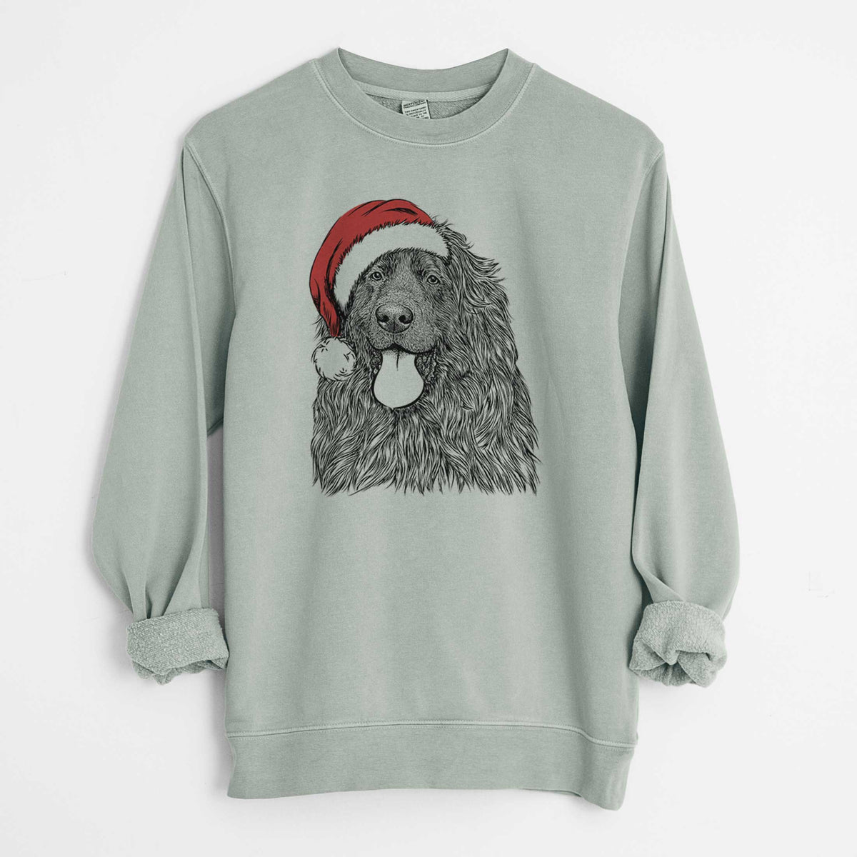 Santa Neptune the Newfoundland - Unisex Pigment Dyed Crew Sweatshirt