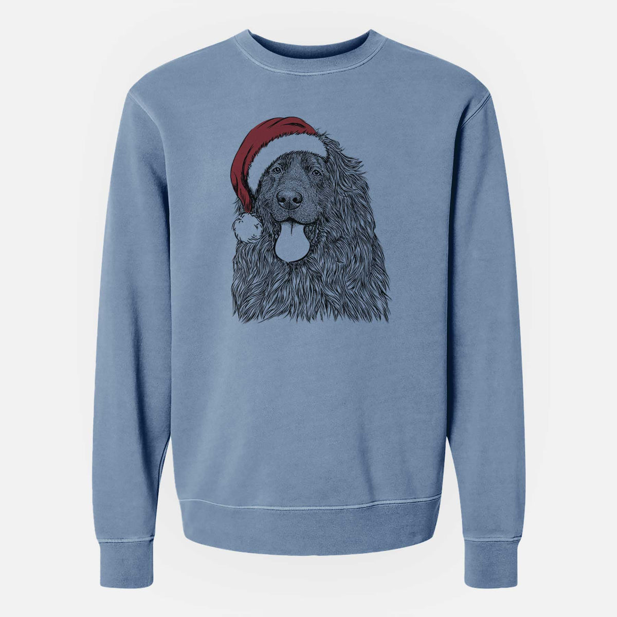 Santa Neptune the Newfoundland - Unisex Pigment Dyed Crew Sweatshirt