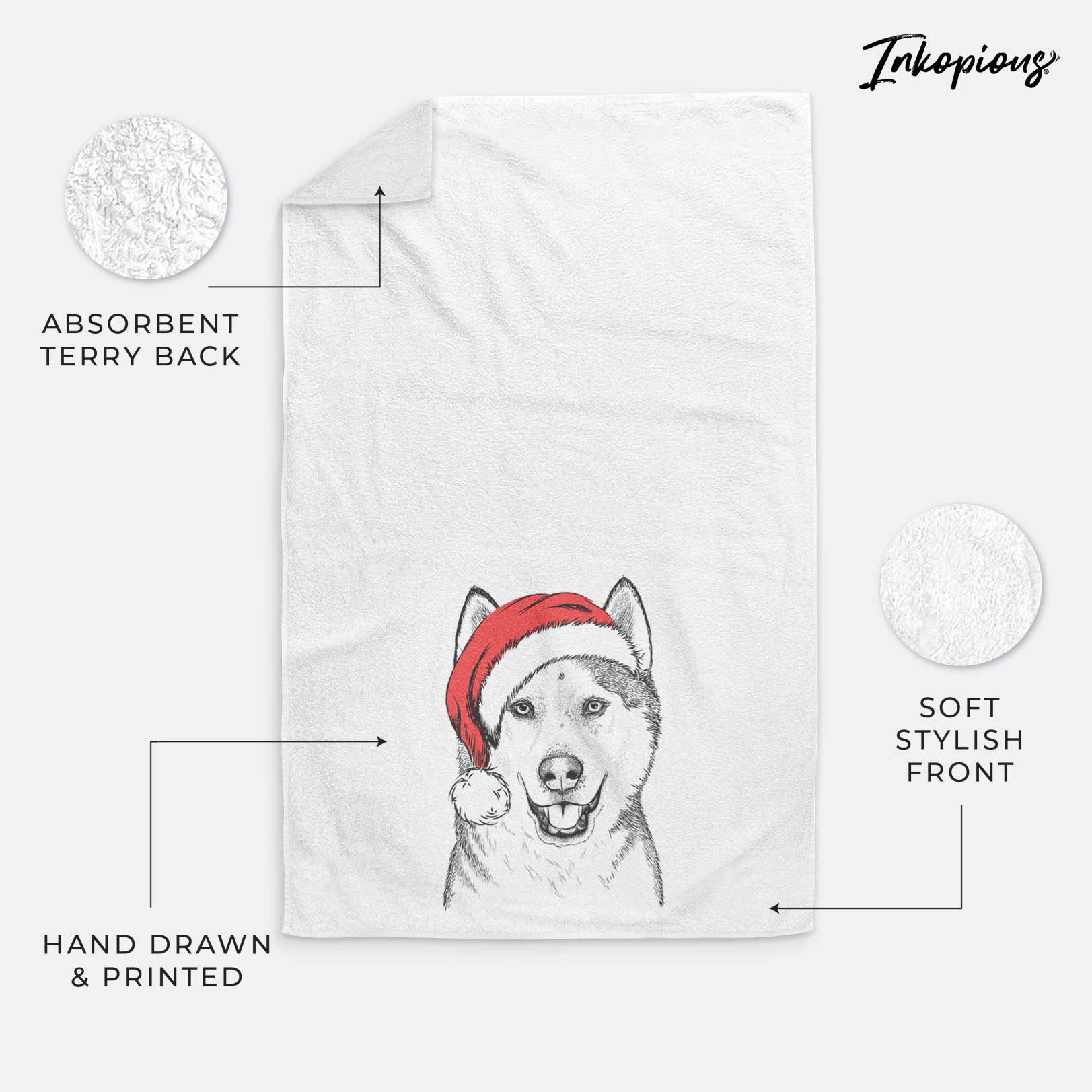 Nika the Siberian Husky Decorative Hand Towel