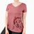 Santa Nika the Siberian Husky - Women's V-neck Shirt