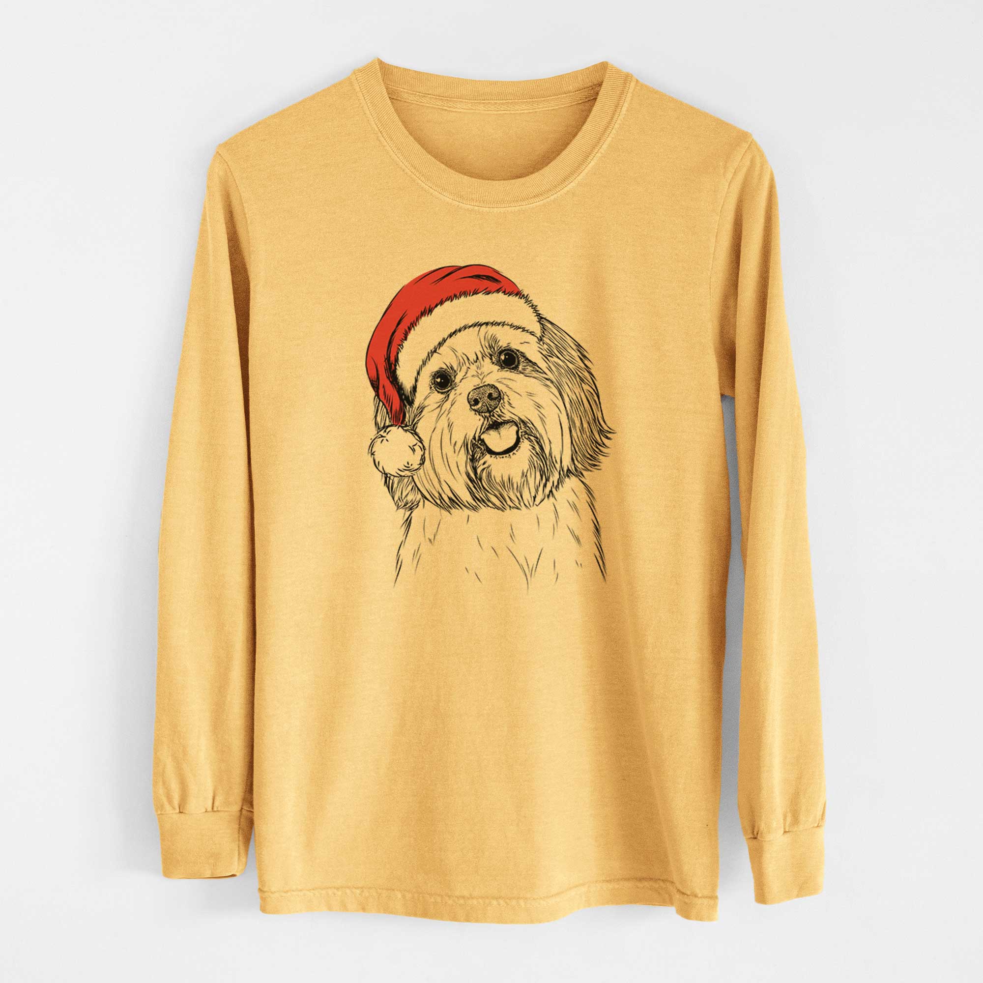 Santa Nikka the Lowchen - Heavyweight 100% Cotton Long Sleeve