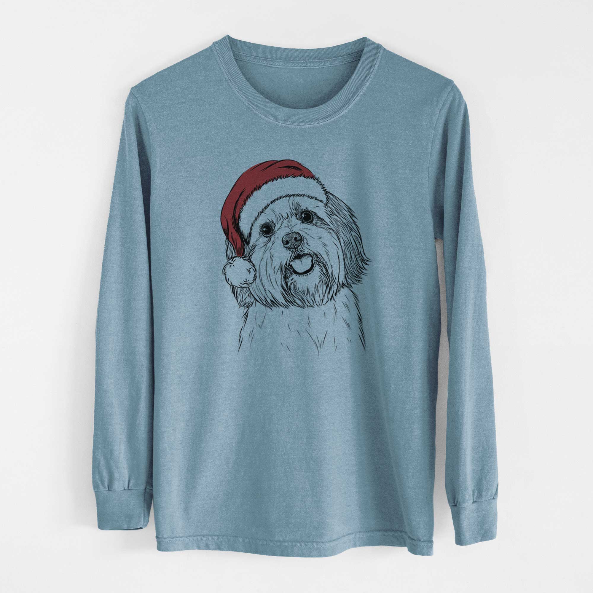 Santa Nikka the Lowchen - Heavyweight 100% Cotton Long Sleeve