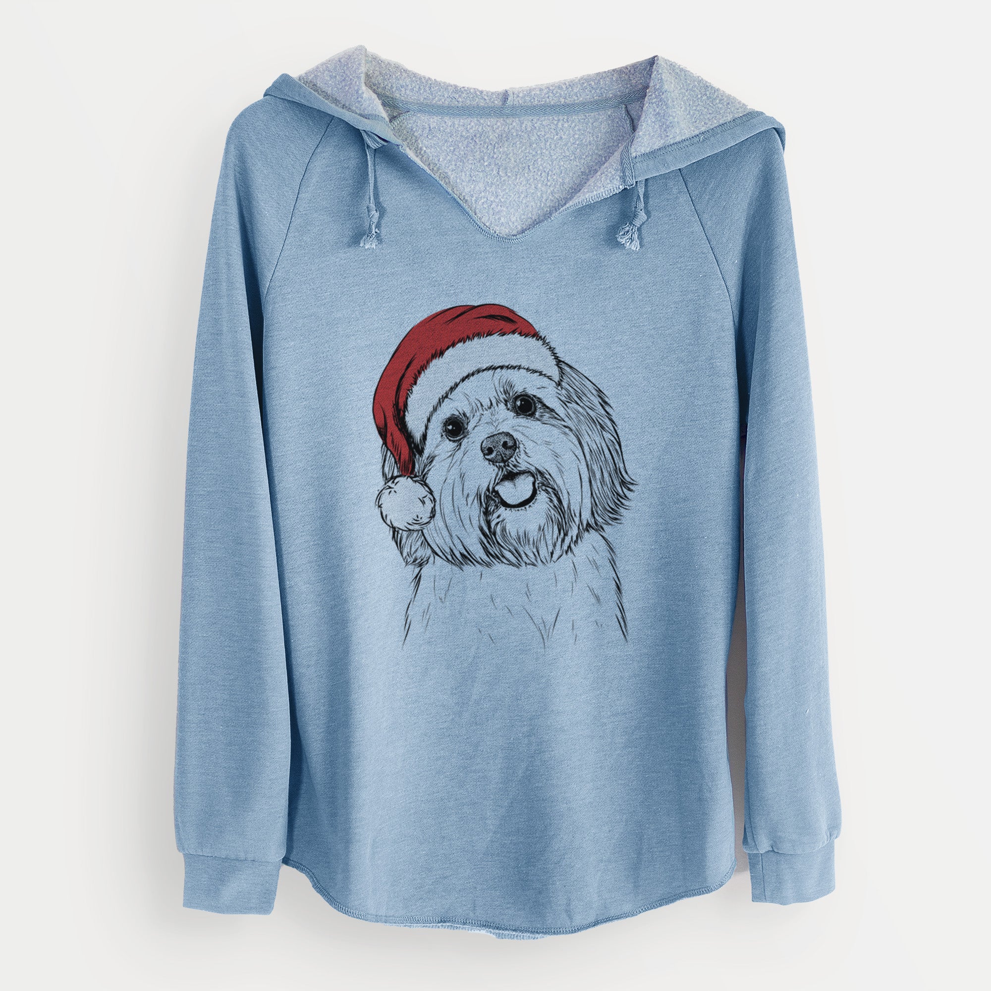 Santa Nikka the Lowchen - Cali Wave Hooded Sweatshirt