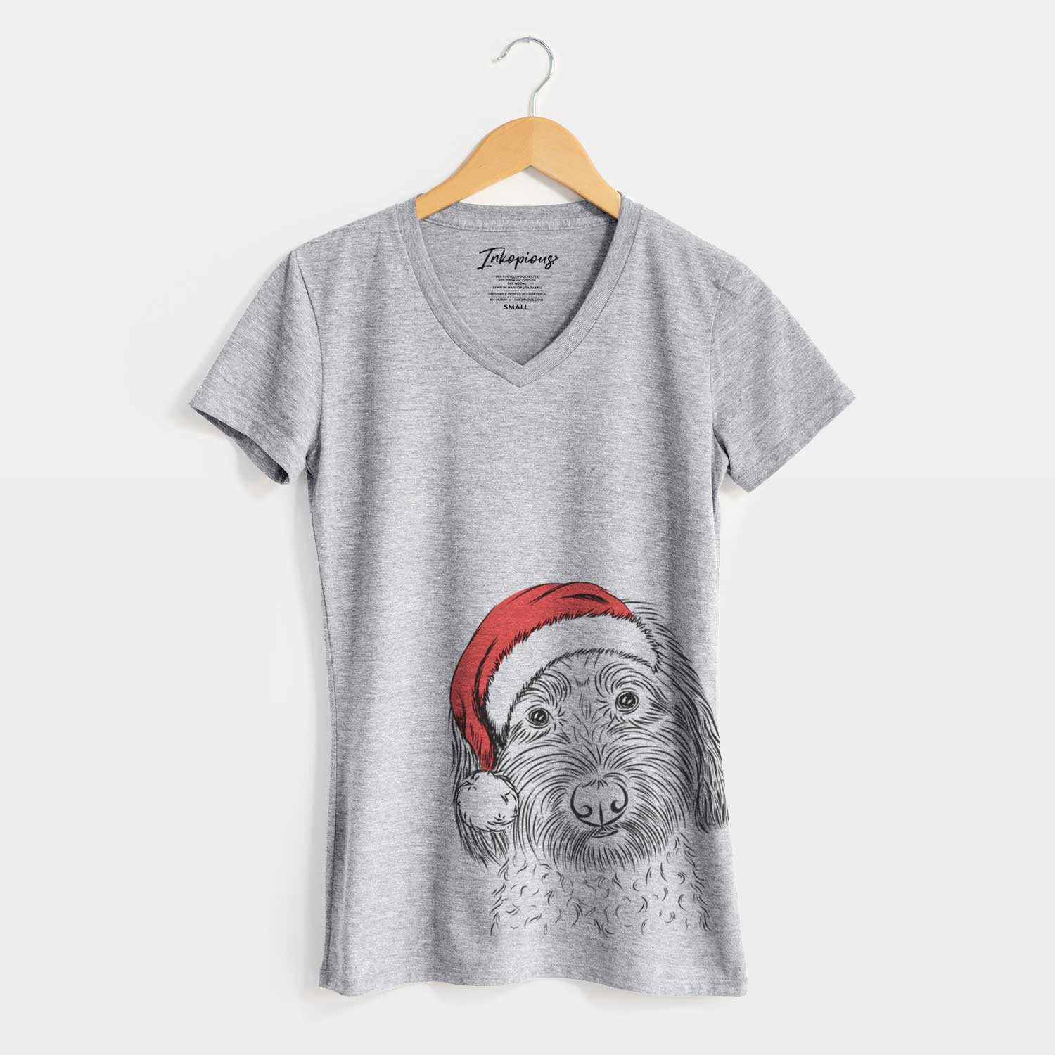 Santa Niles the Soft Coated Wheaten Terrier - Women's V-neck Shirt