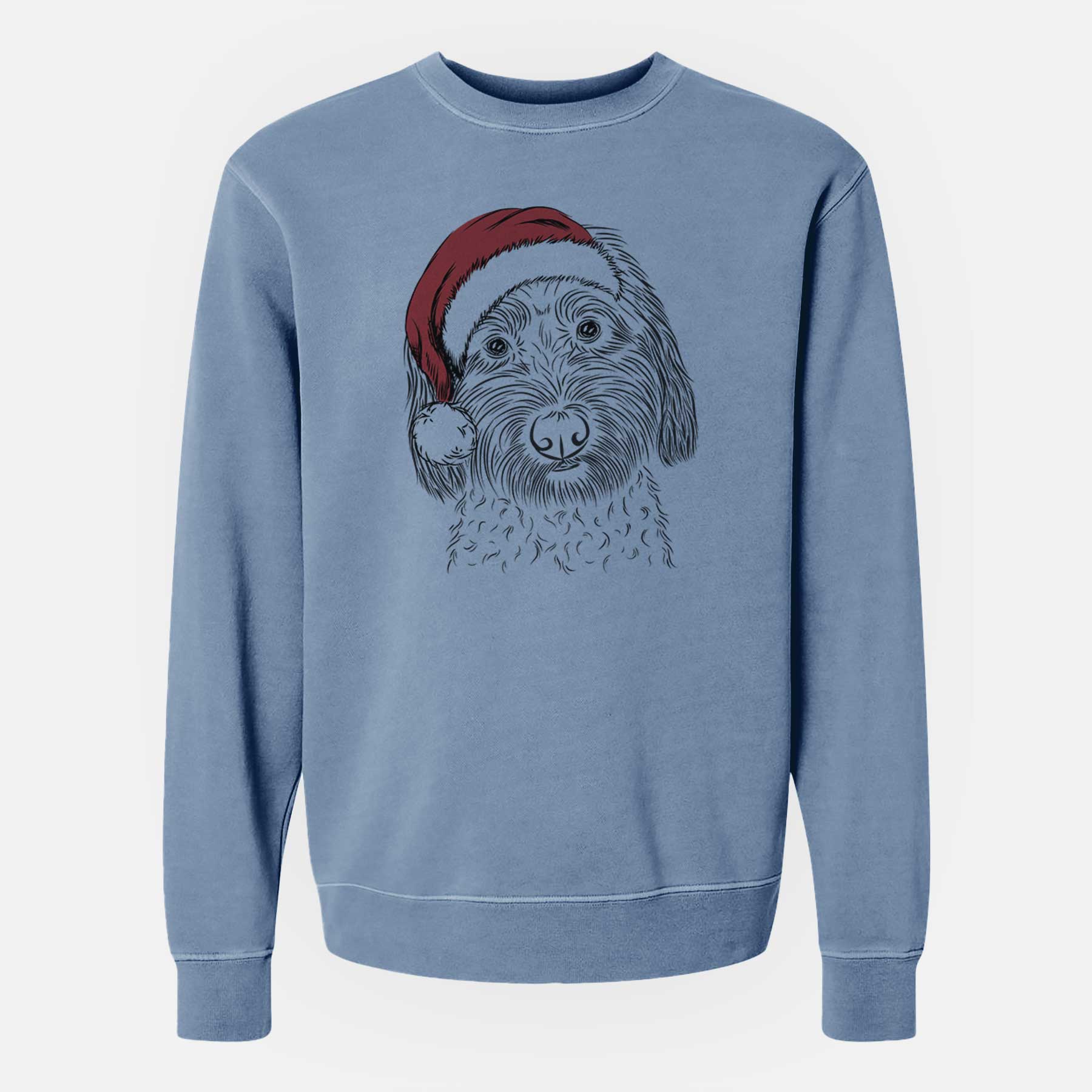 Santa Niles the Soft Coated Wheaten Terrier - Unisex Pigment Dyed Crew Sweatshirt