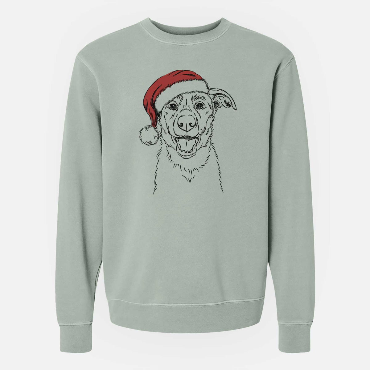 Santa Noah the Border Collie - Unisex Pigment Dyed Crew Sweatshirt