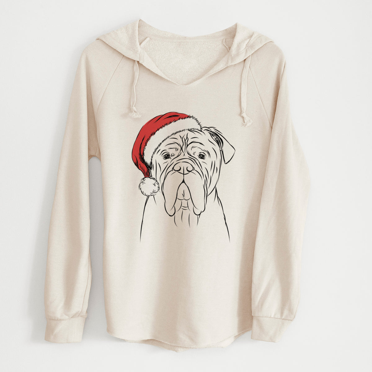 Santa Nolan the Bull Mastiff - Cali Wave Hooded Sweatshirt