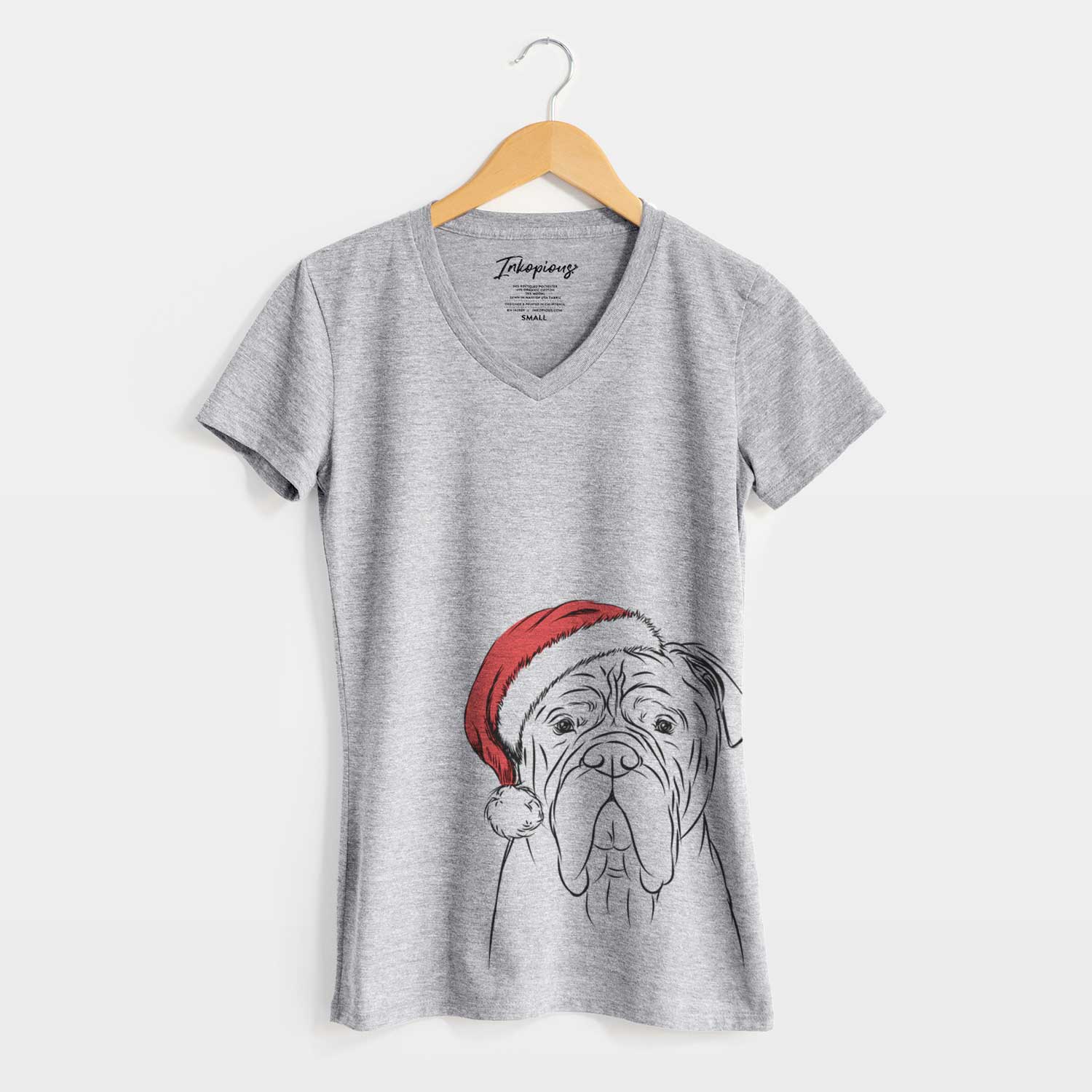 Santa Nolan the Bull Mastiff - Women's V-neck Shirt