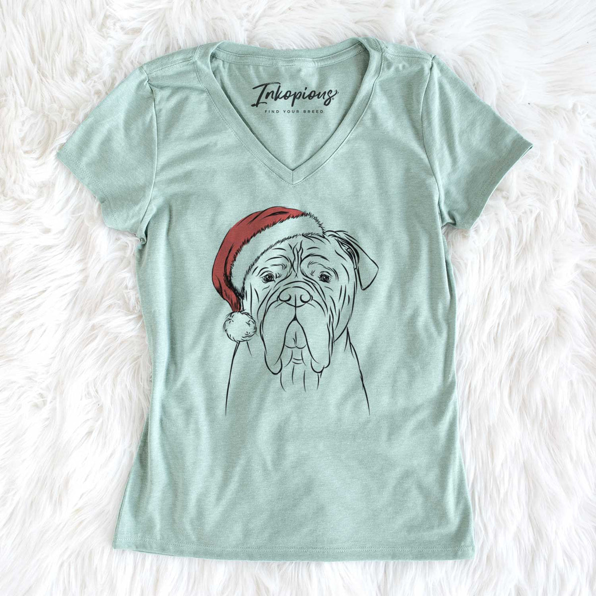 Santa Nolan the Bull Mastiff - Women's V-neck Shirt