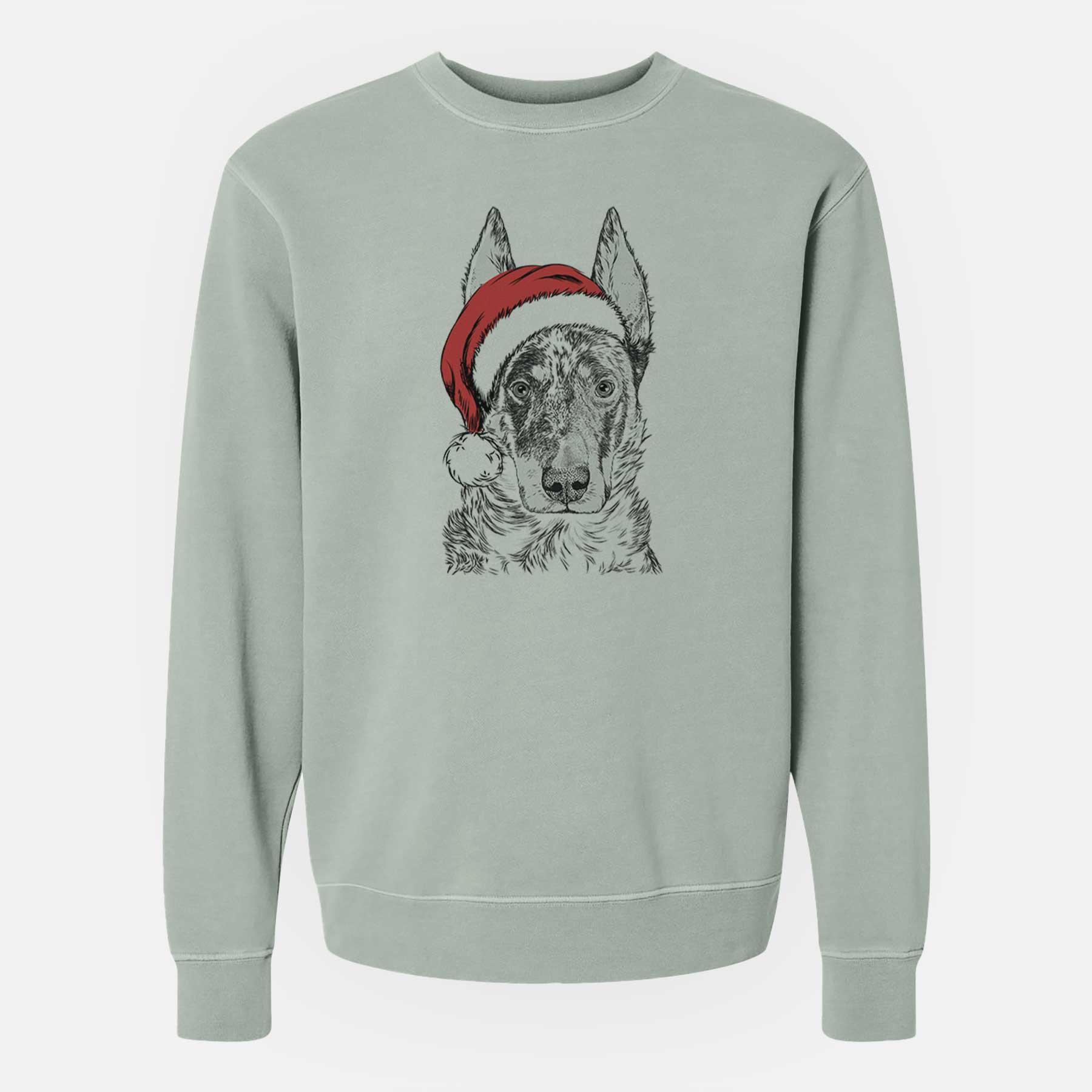 Santa Nori the Beauceron - Unisex Pigment Dyed Crew Sweatshirt