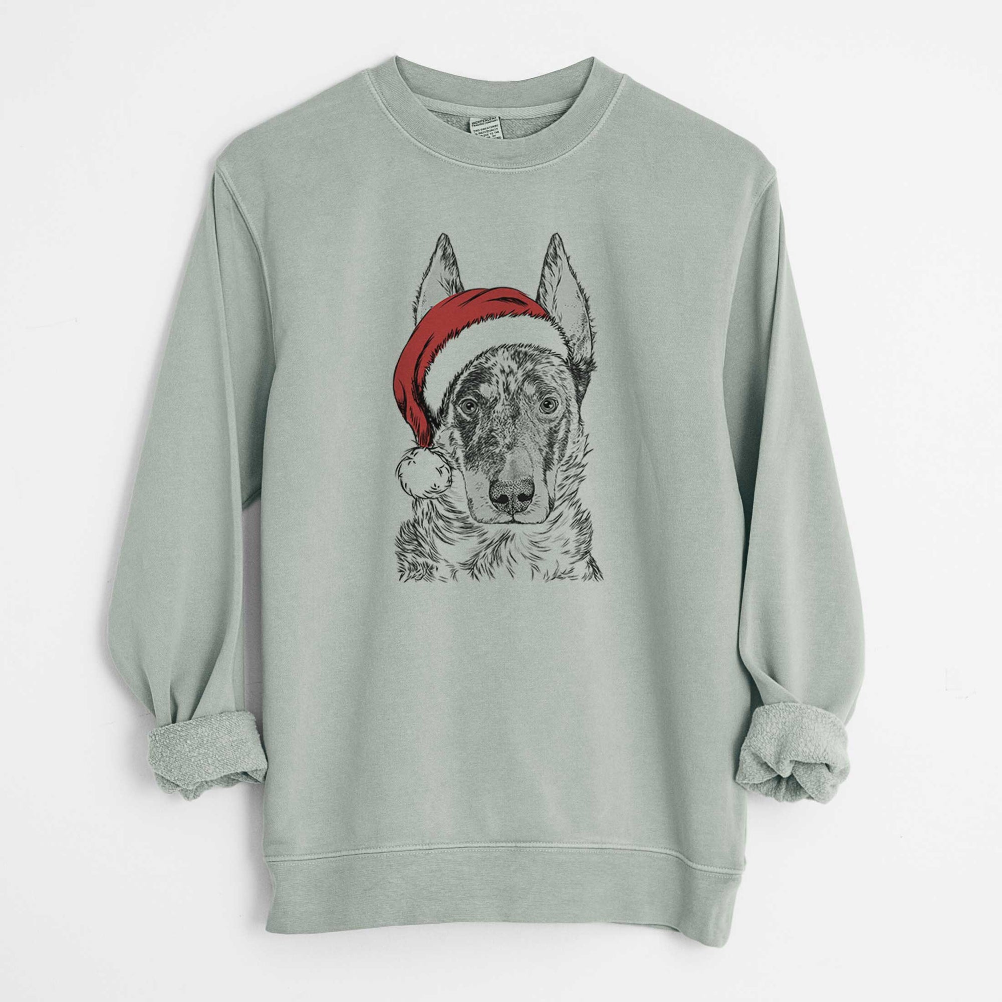 Santa Nori the Beauceron - Unisex Pigment Dyed Crew Sweatshirt