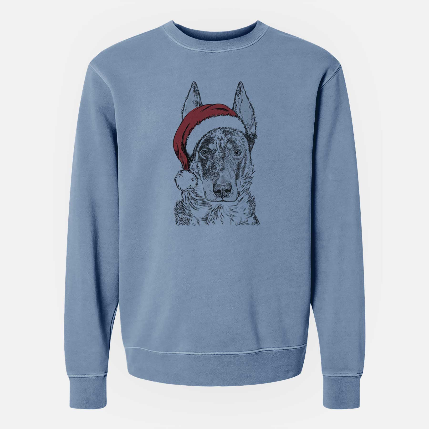 Santa Nori the Beauceron - Unisex Pigment Dyed Crew Sweatshirt