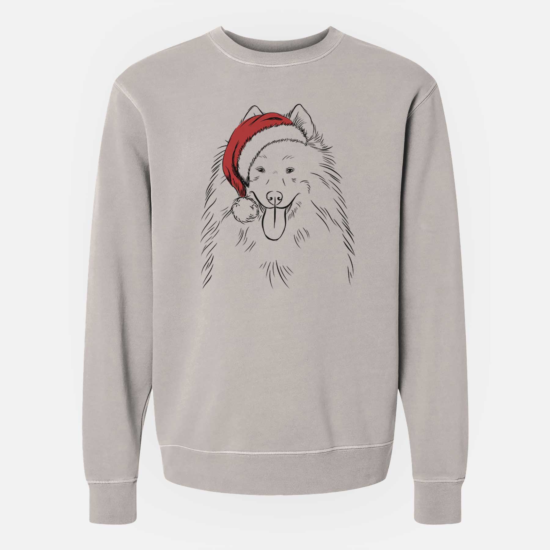 Santa Nova the Samoyed - Unisex Pigment Dyed Crew Sweatshirt