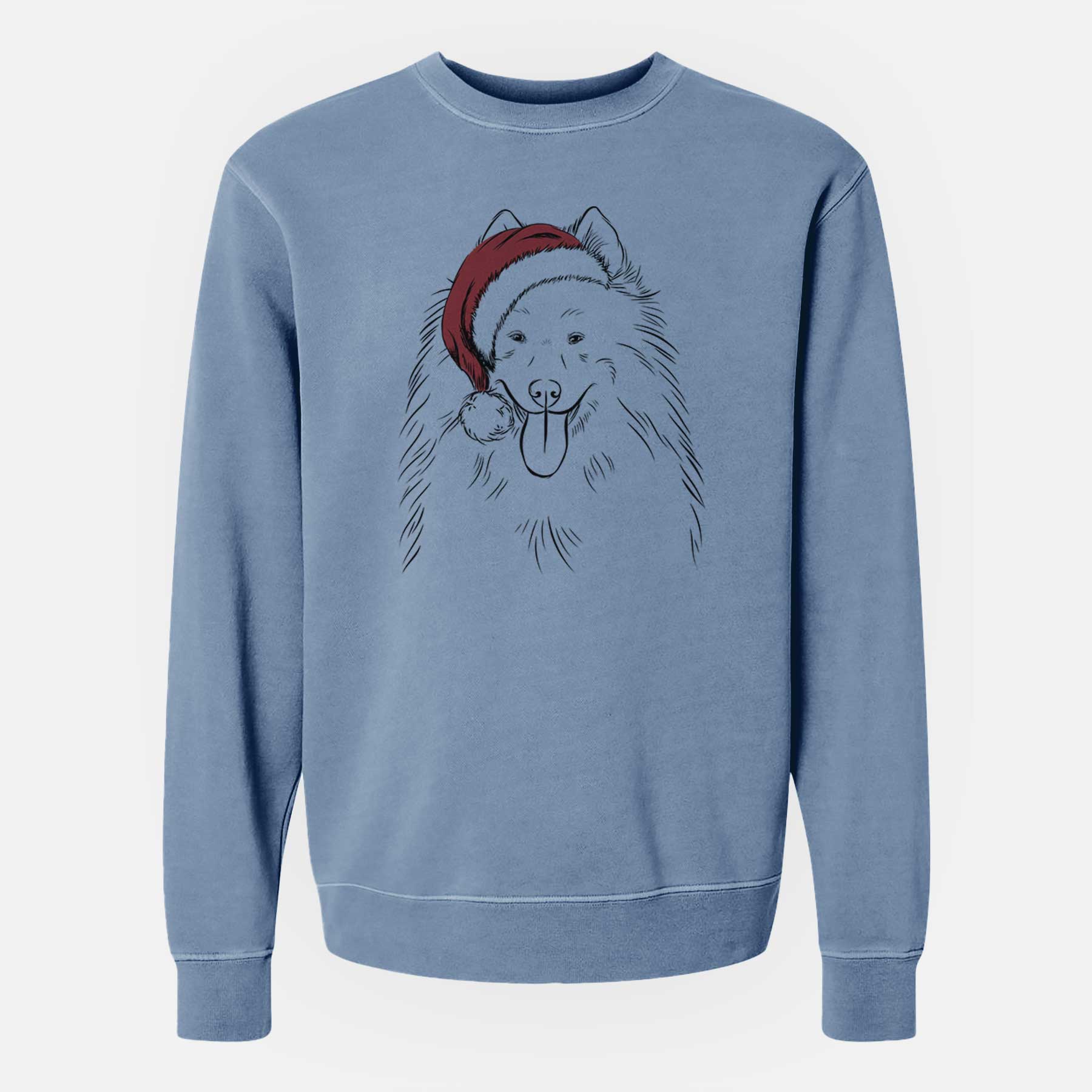 Santa Nova the Samoyed - Unisex Pigment Dyed Crew Sweatshirt