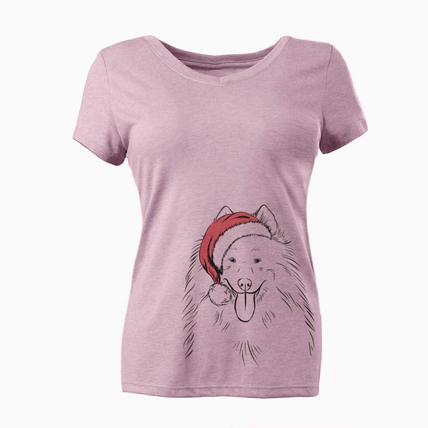 Santa Nova the Samoyed - Women's V-neck Shirt