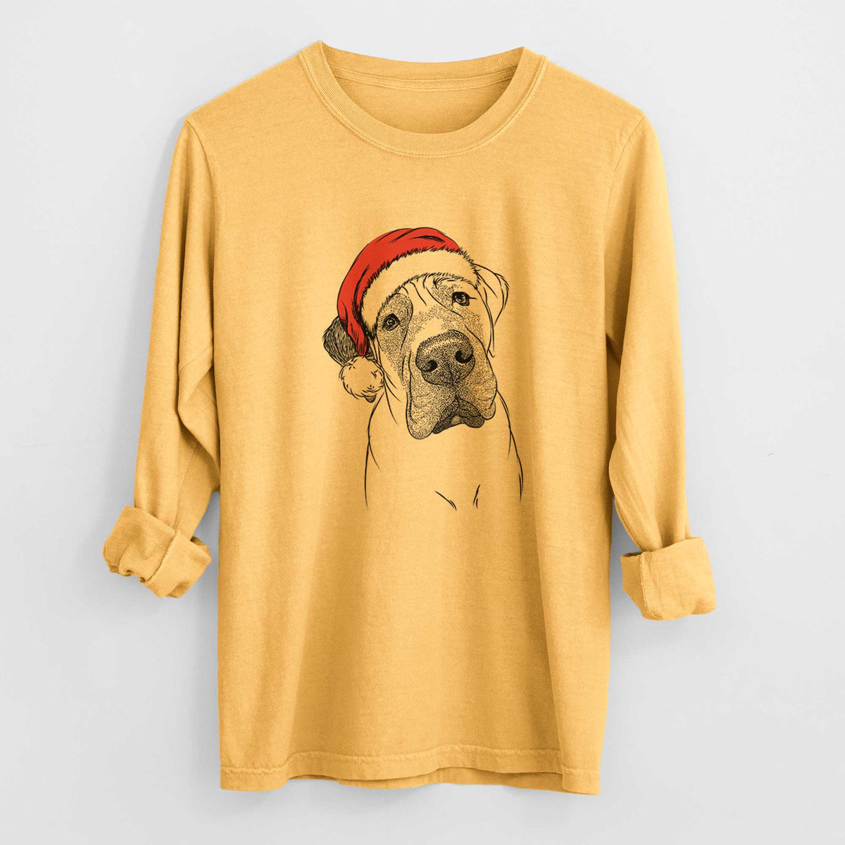 Santa Nutterbutter the English Mastiff - Heavyweight 100% Cotton Long Sleeve