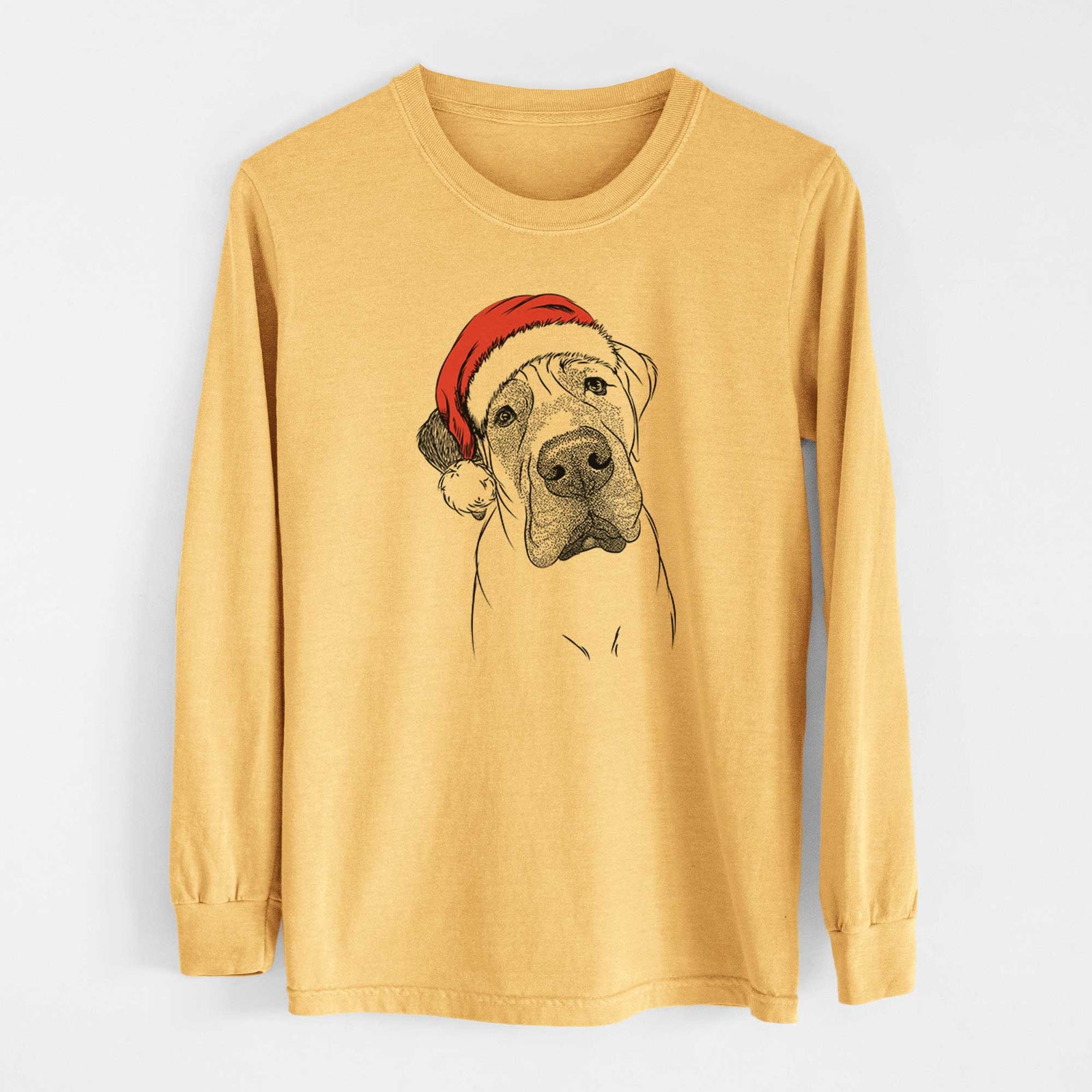 Santa Nutterbutter the English Mastiff - Heavyweight 100% Cotton Long Sleeve