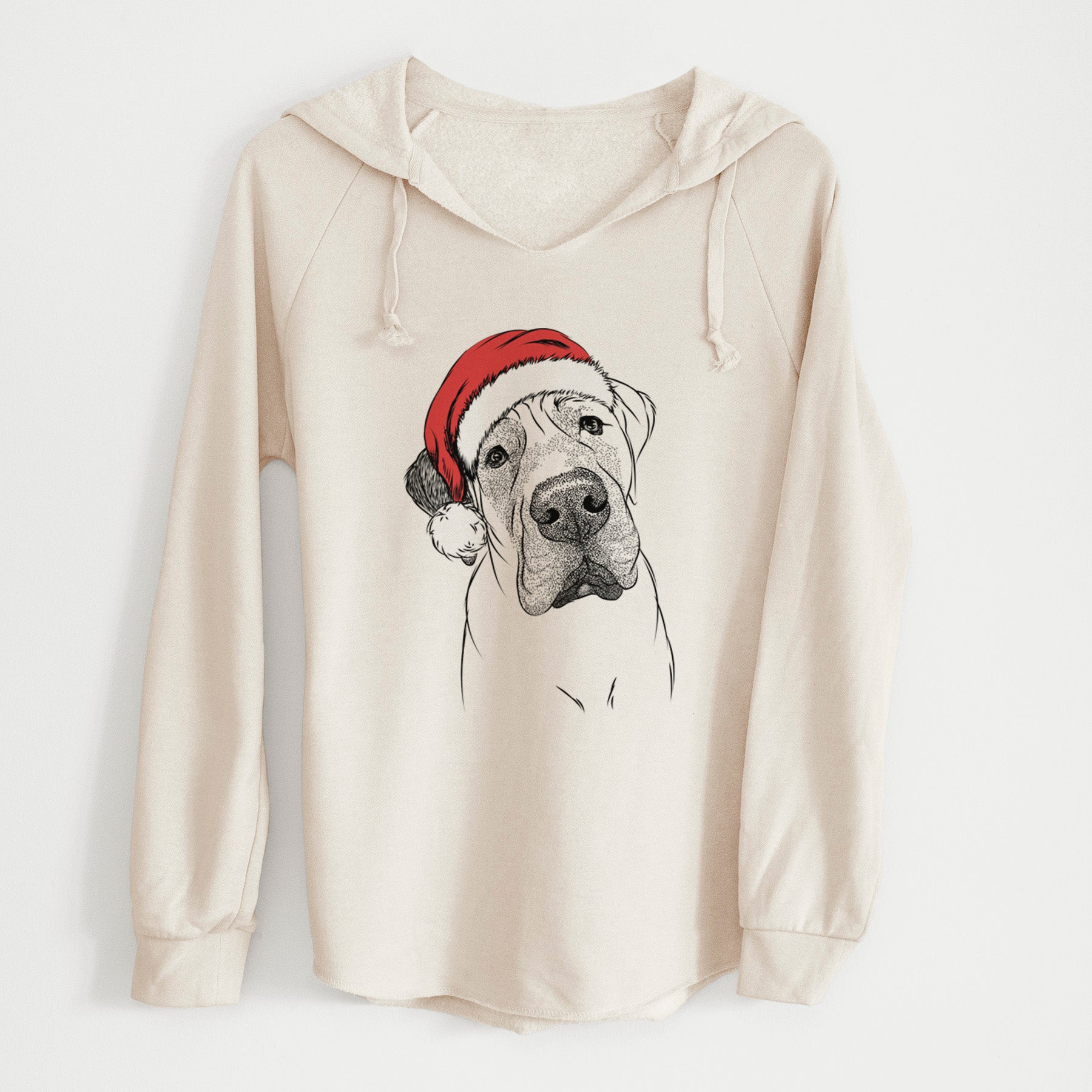 Santa Nutterbutter the English Mastiff - Cali Wave Hooded Sweatshirt