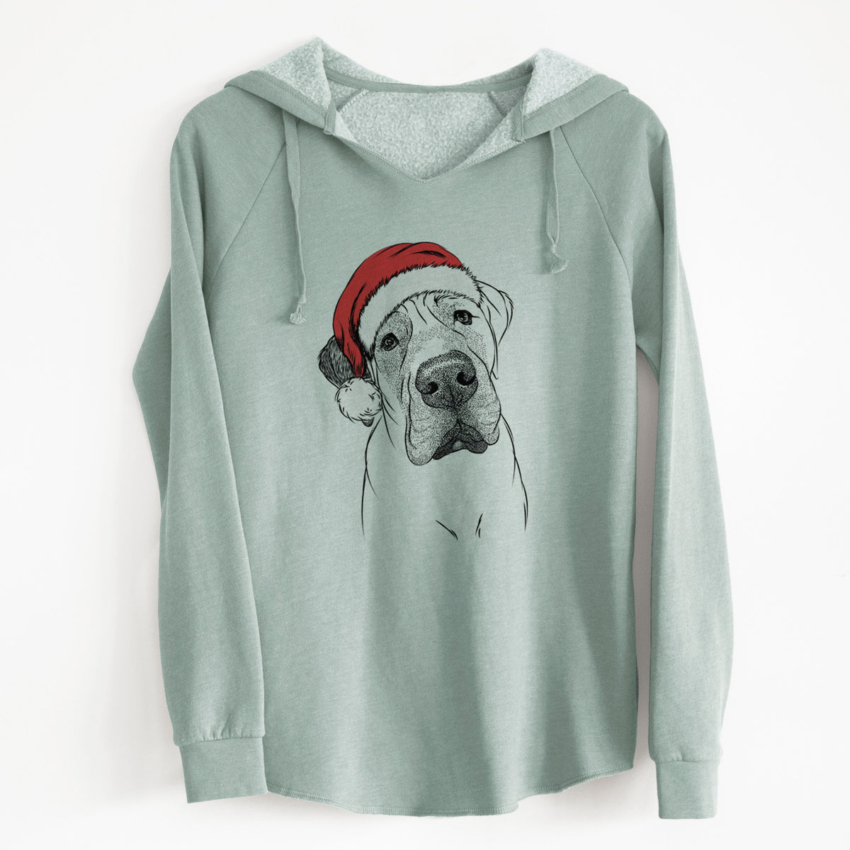 Santa Nutterbutter the English Mastiff - Cali Wave Hooded Sweatshirt