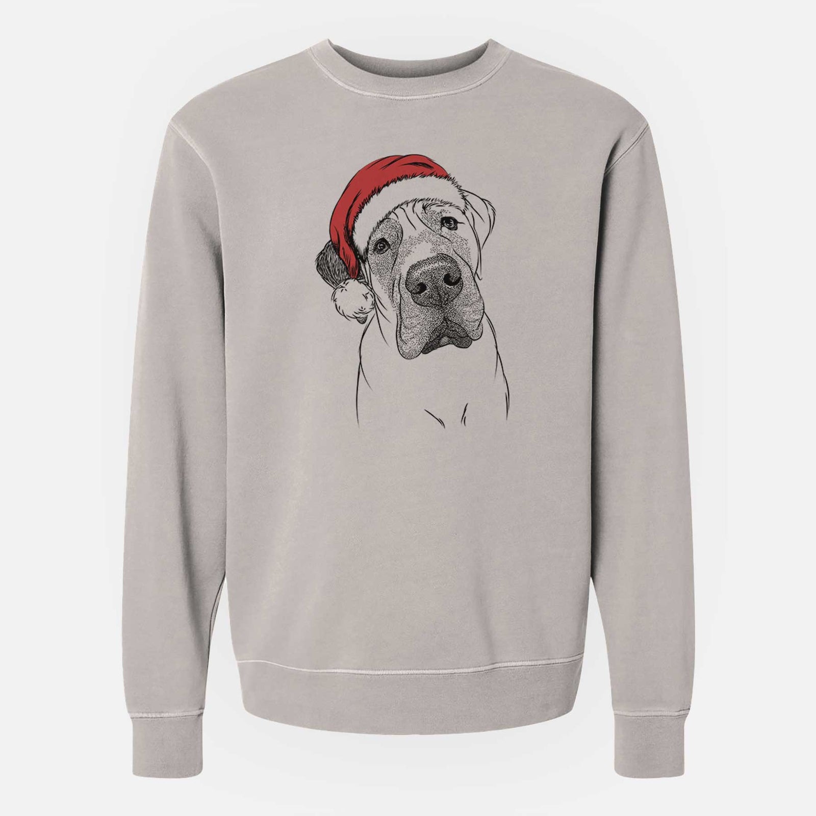 Santa Nutterbutter the English Mastiff - Unisex Pigment Dyed Crew Sweatshirt