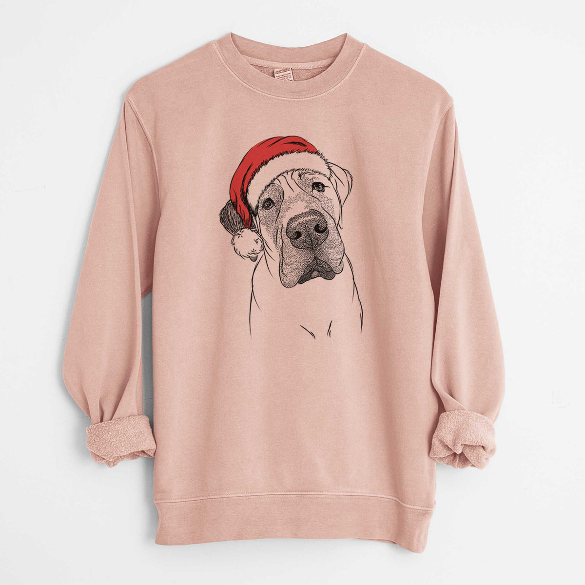 Santa Nutterbutter the English Mastiff - Unisex Pigment Dyed Crew Sweatshirt