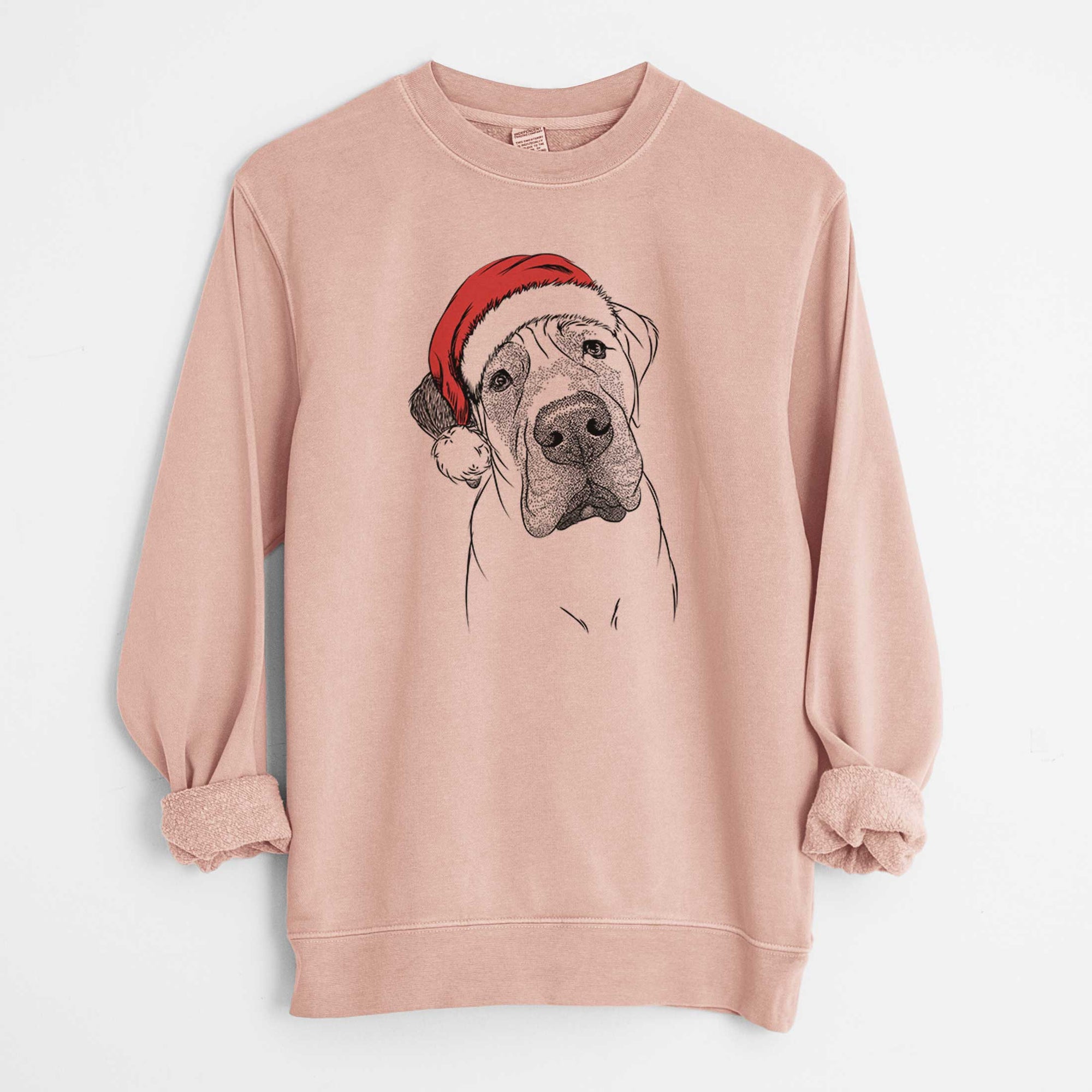 Santa Nutterbutter the English Mastiff - Unisex Pigment Dyed Crew Sweatshirt