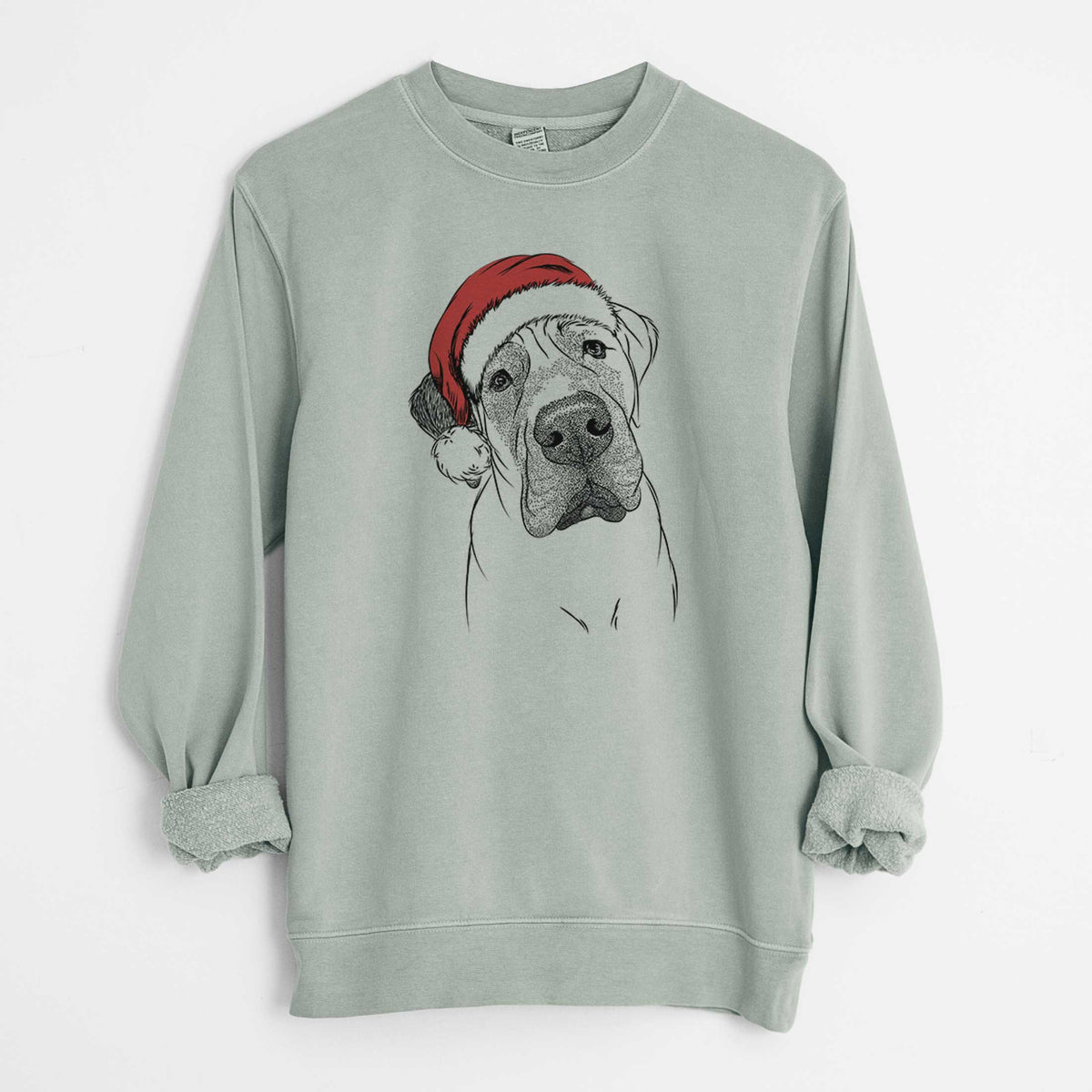 Santa Nutterbutter the English Mastiff - Unisex Pigment Dyed Crew Sweatshirt
