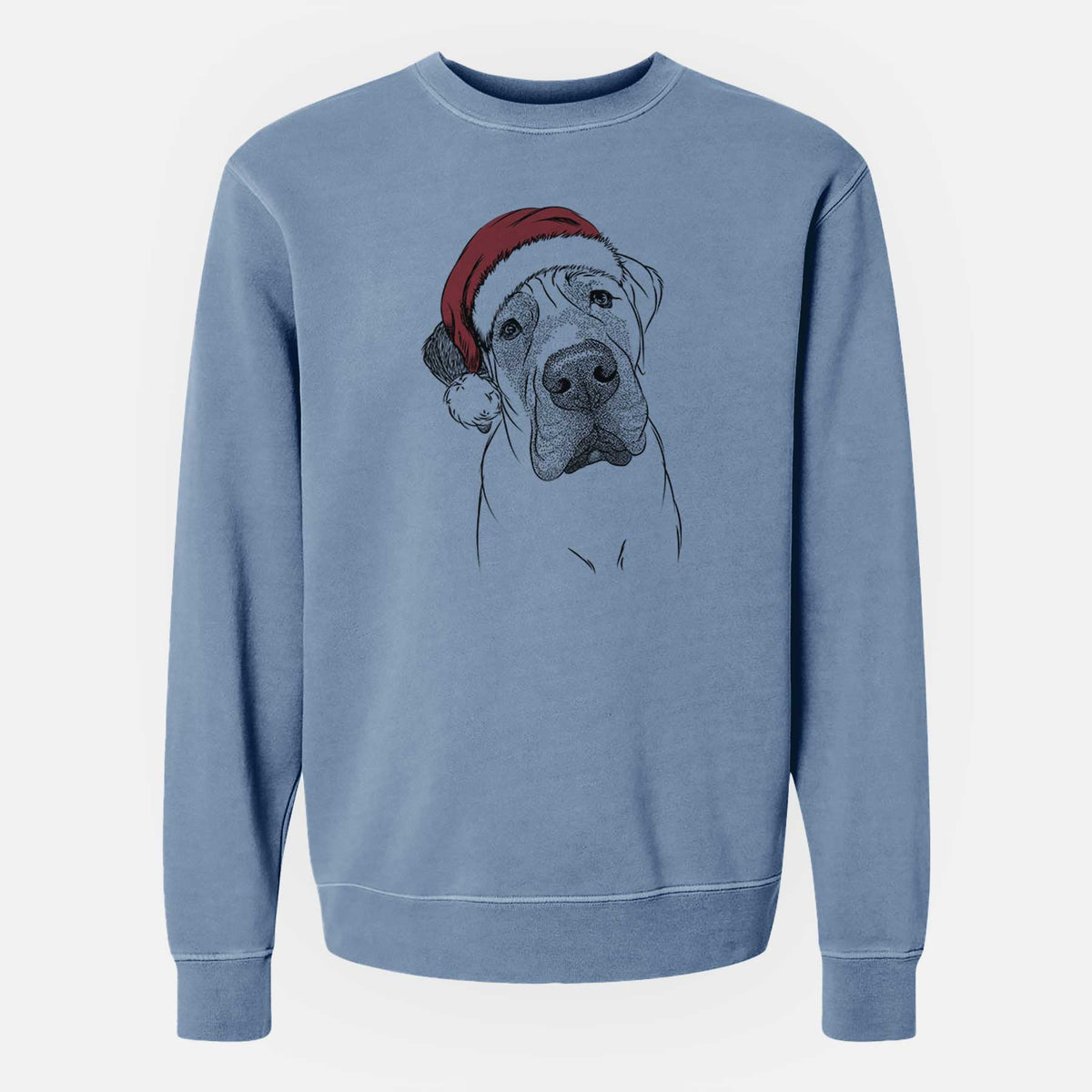 Santa Nutterbutter the English Mastiff - Unisex Pigment Dyed Crew Sweatshirt
