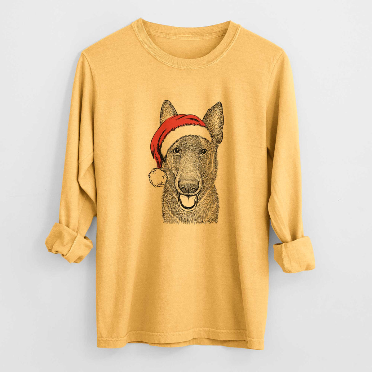 Santa Nyx the German Shepherd - Heavyweight 100% Cotton Long Sleeve