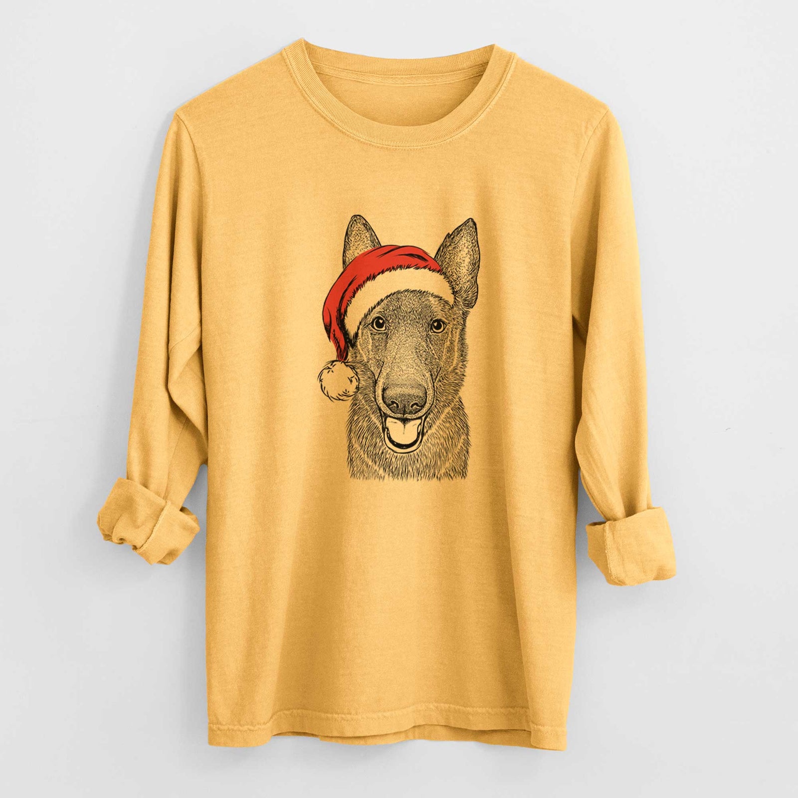 Santa Nyx the German Shepherd - Heavyweight 100% Cotton Long Sleeve