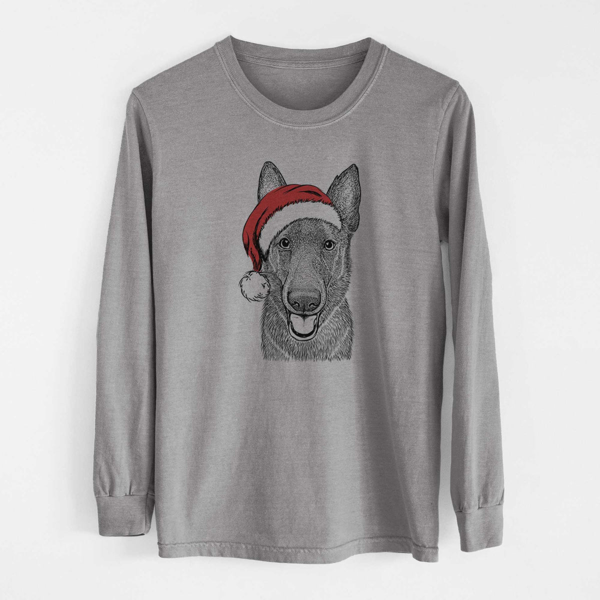 Santa Nyx the German Shepherd - Heavyweight 100% Cotton Long Sleeve