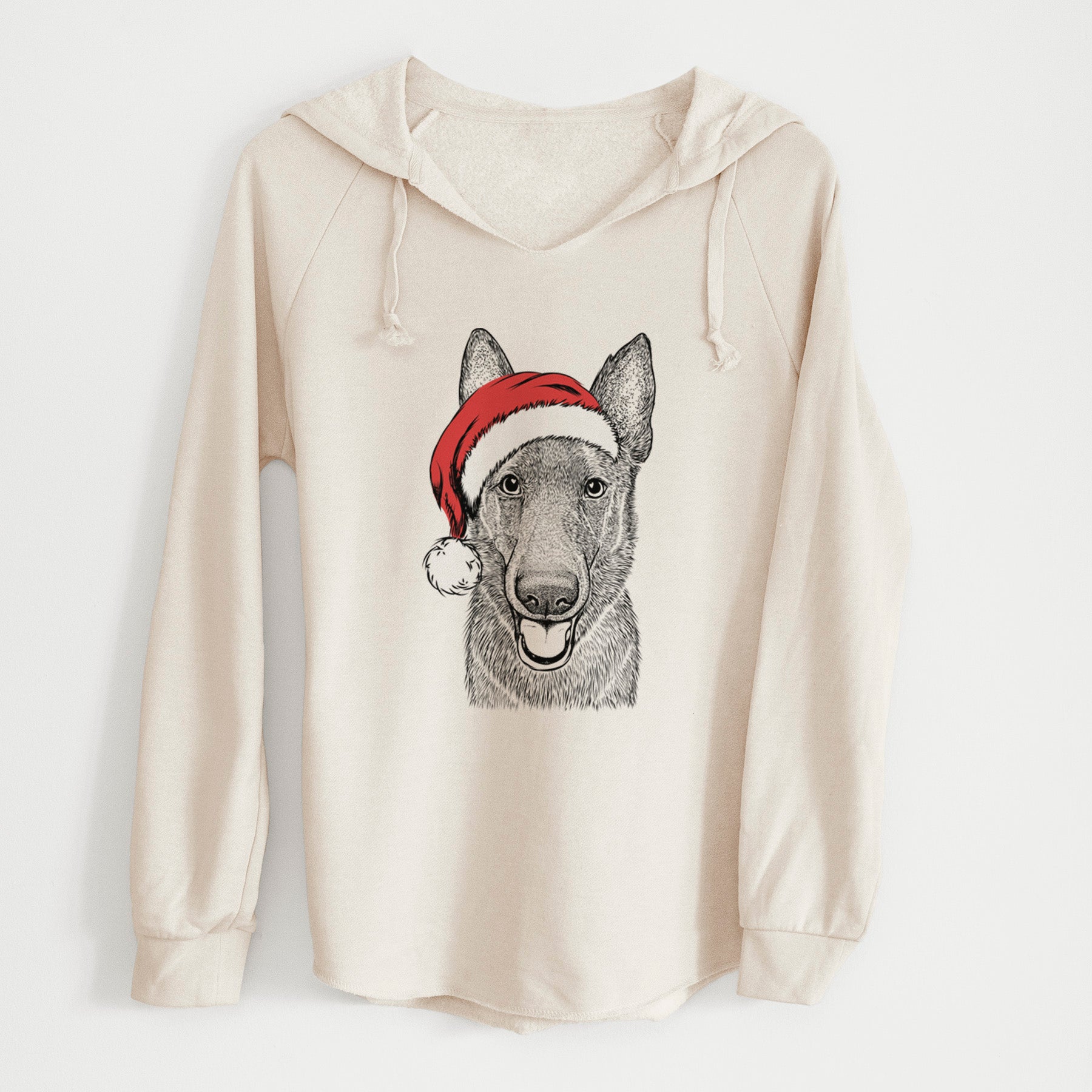 Santa Nyx the German Shepherd - Cali Wave Hooded Sweatshirt