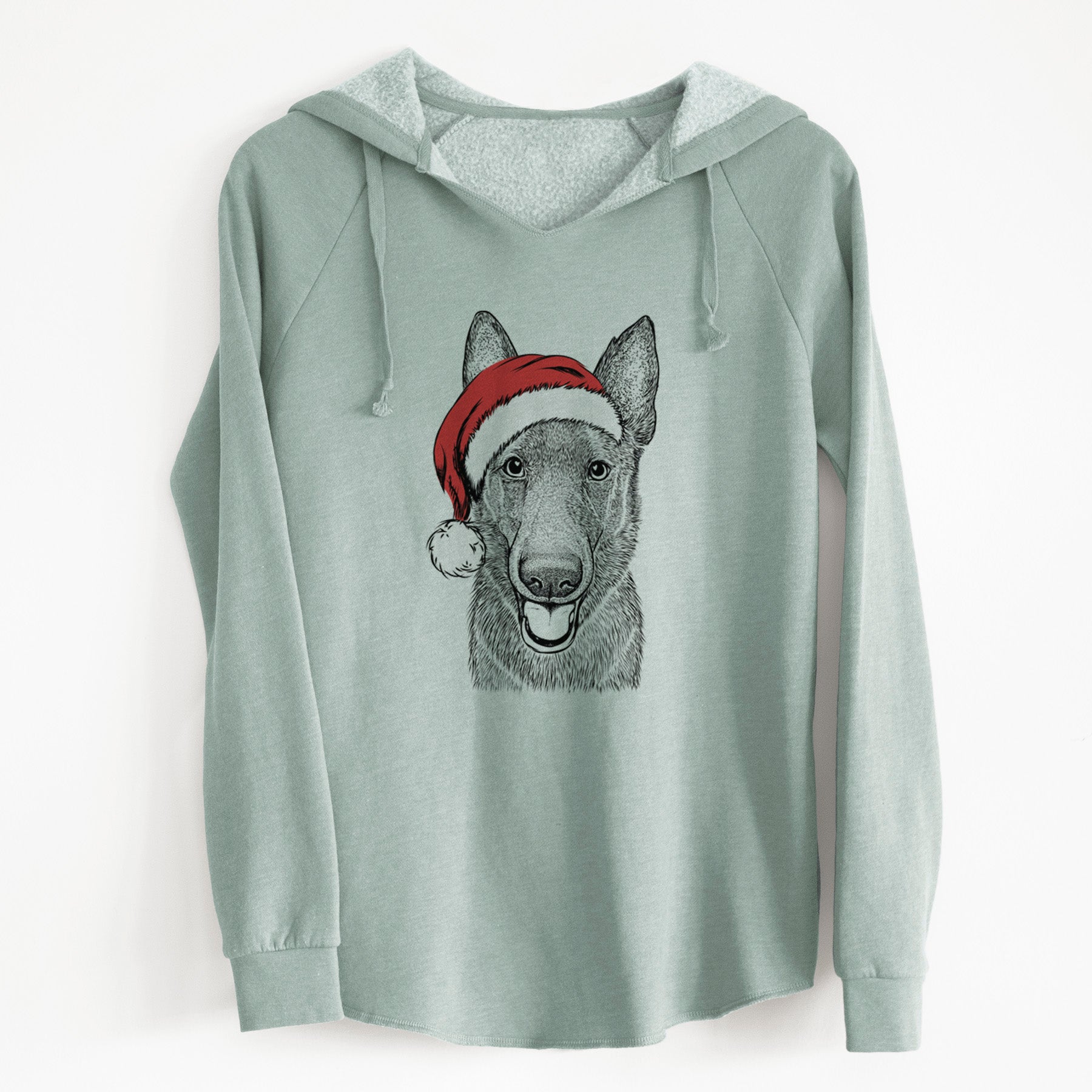 Santa Nyx the German Shepherd - Cali Wave Hooded Sweatshirt