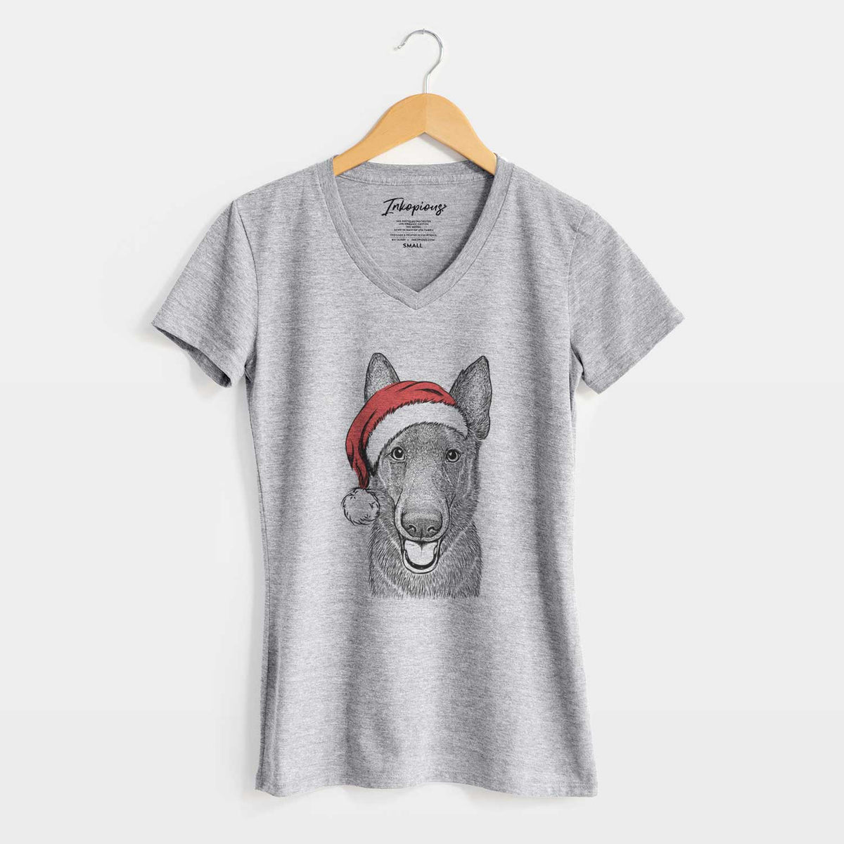 Santa Nyx the German Shepherd - Women's V-neck Shirt