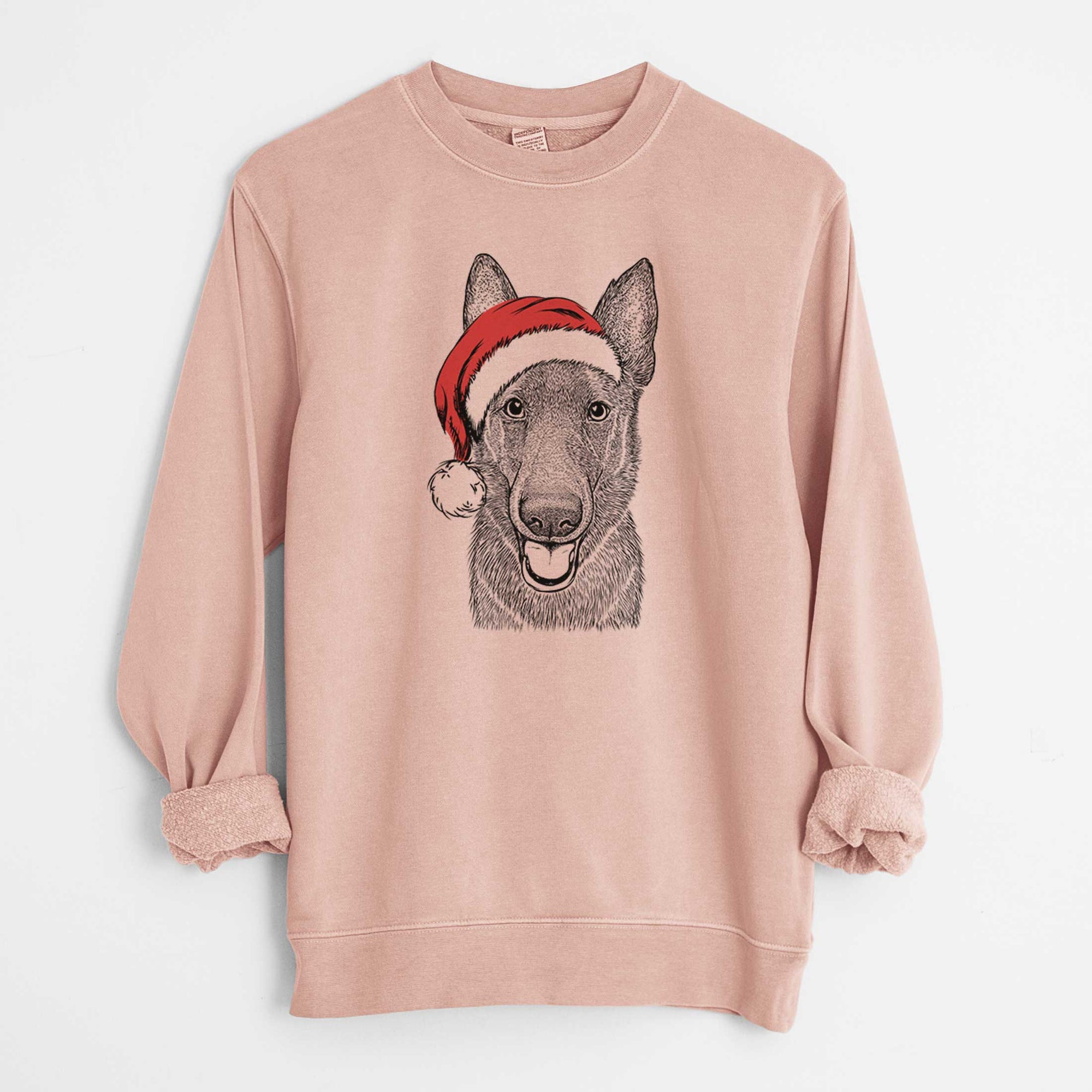 Santa Nyx the German Shepherd - Unisex Pigment Dyed Crew Sweatshirt