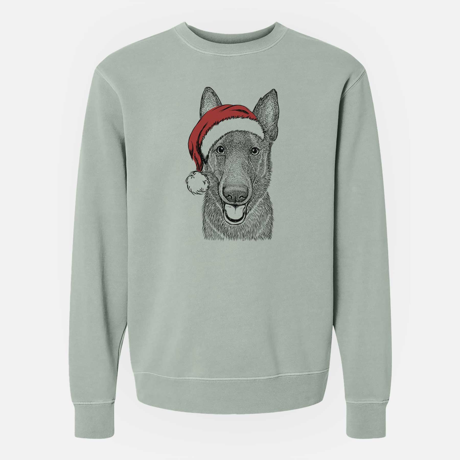 Santa Nyx the German Shepherd - Unisex Pigment Dyed Crew Sweatshirt