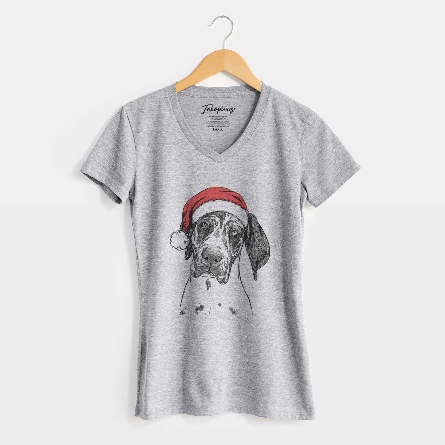 Santa Nyx the Great Dane - Women's V-neck Shirt