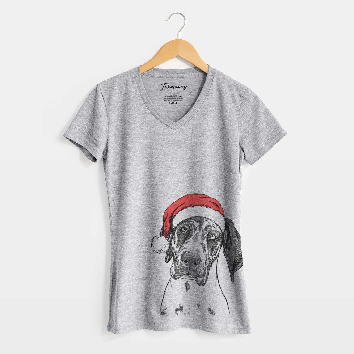 Santa Nyx the Great Dane - Women's V-neck Shirt