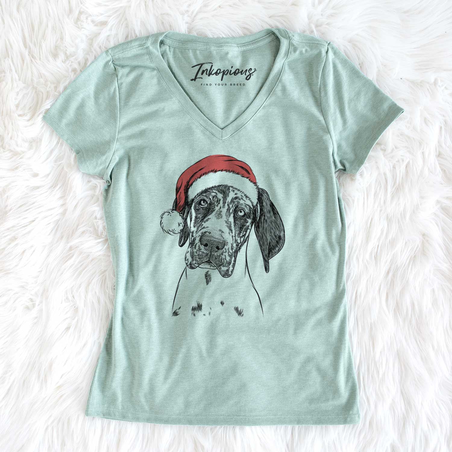 Santa Nyx the Great Dane - Women's V-neck Shirt