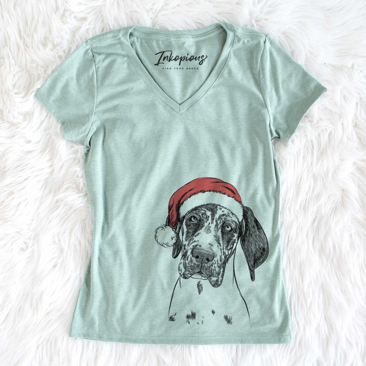 Santa Nyx the Great Dane - Women&#39;s V-neck Shirt