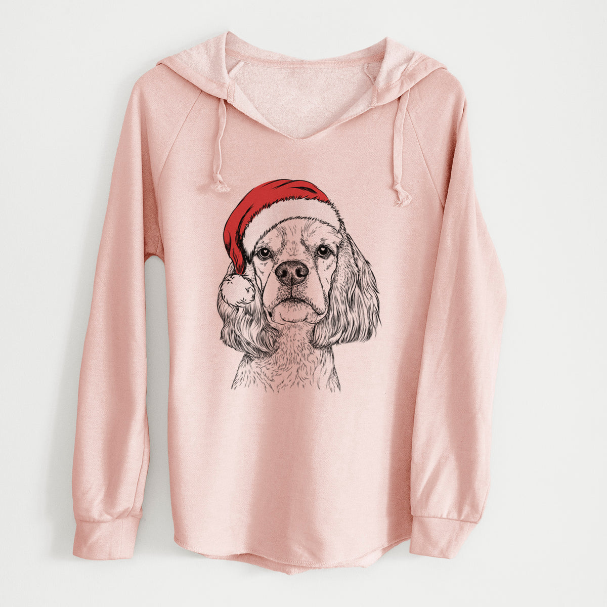 Santa Oakley the American Cocker Spaniel - Cali Wave Hooded Sweatshirt