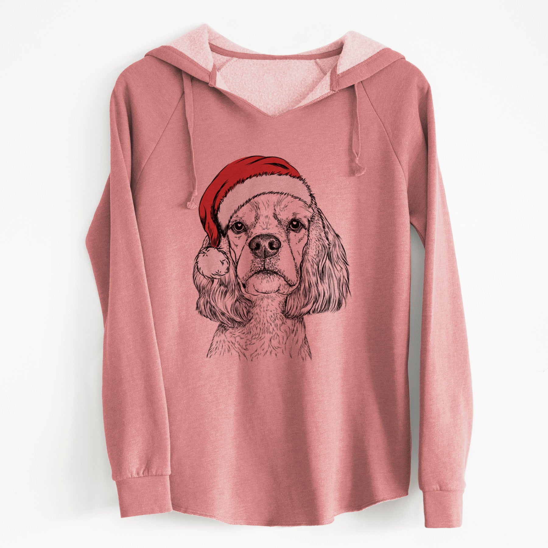 Santa Oakley the American Cocker Spaniel - Cali Wave Hooded Sweatshirt