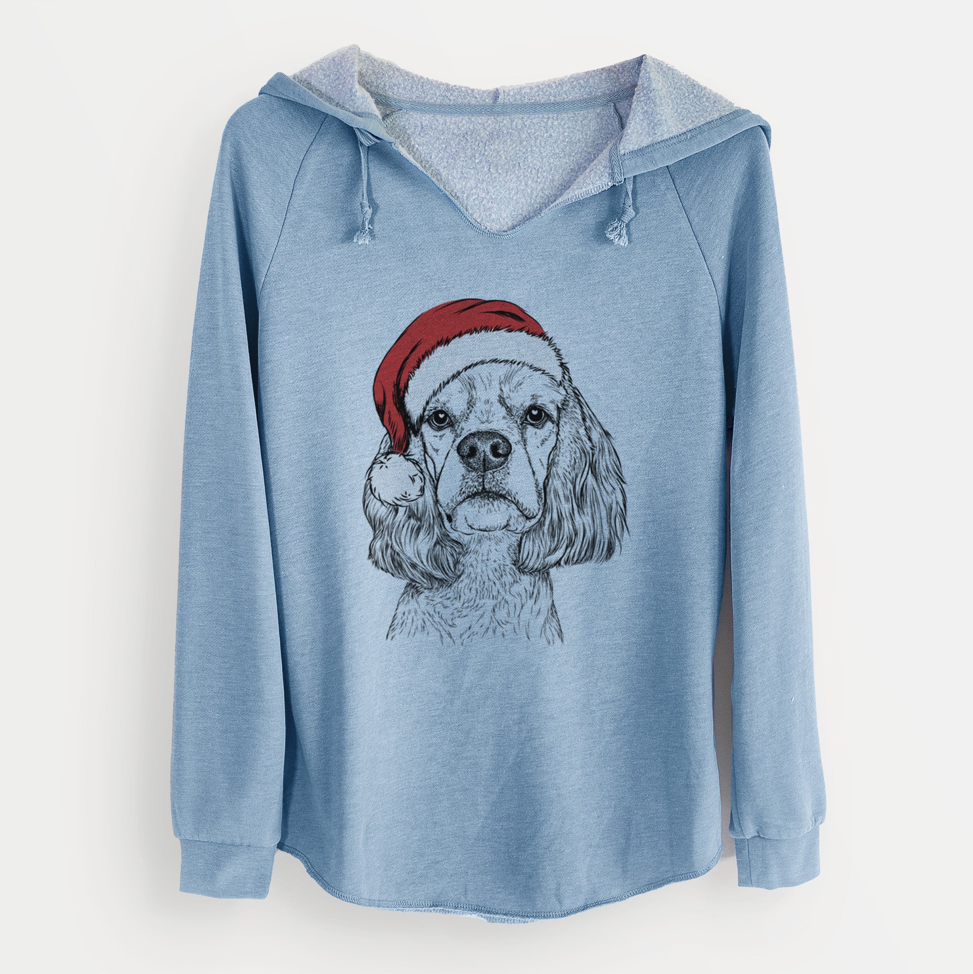 Santa Oakley the American Cocker Spaniel - Cali Wave Hooded Sweatshirt