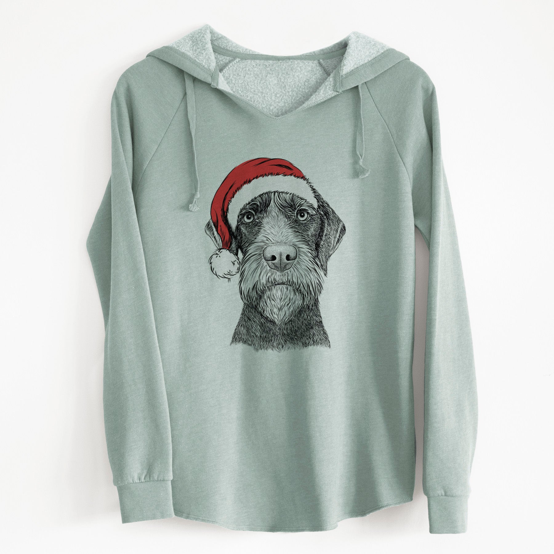 Santa Oakley the Pudelpointer - Cali Wave Hooded Sweatshirt