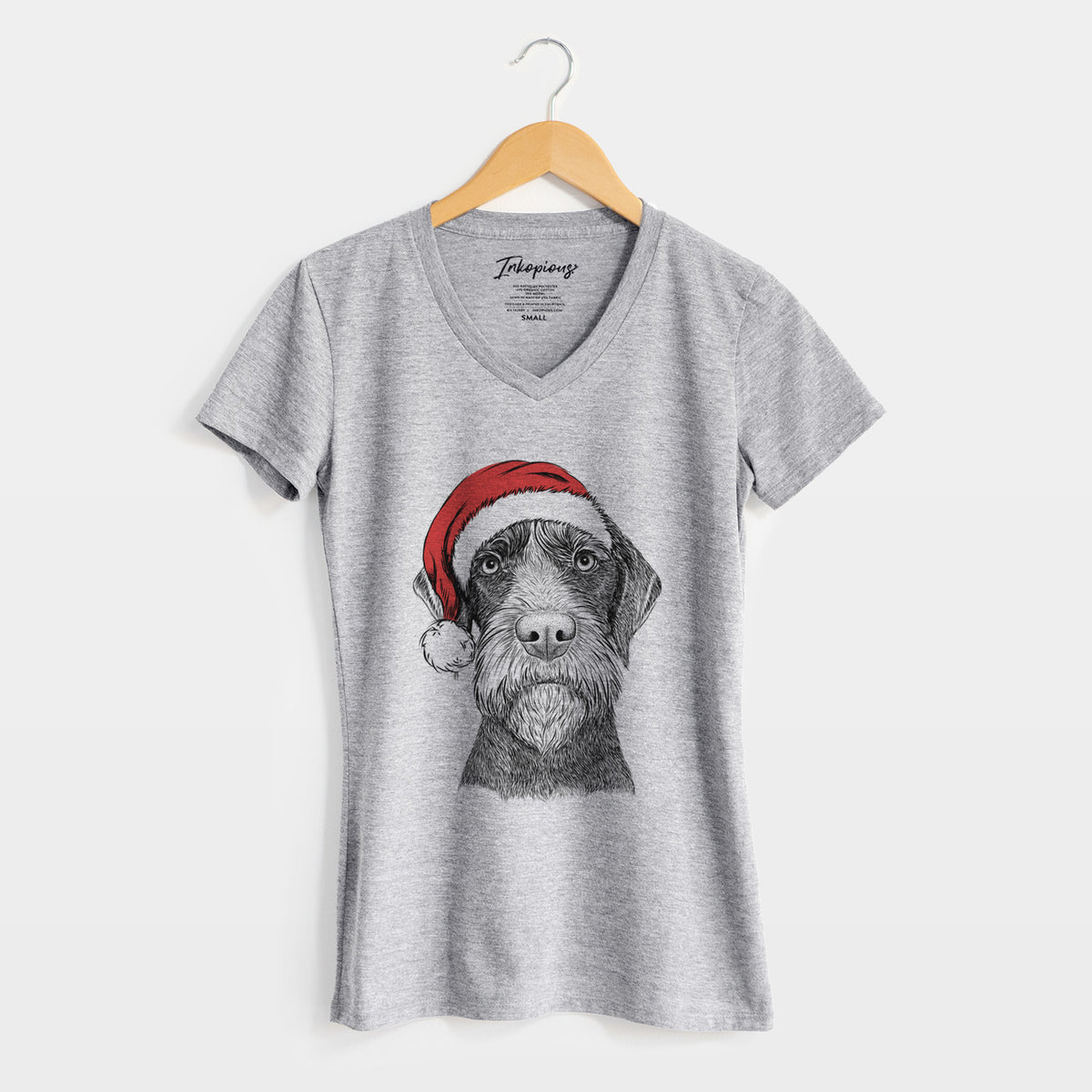Santa Oakley the Pudelpointer - Women's Perfect V-neck Shirt