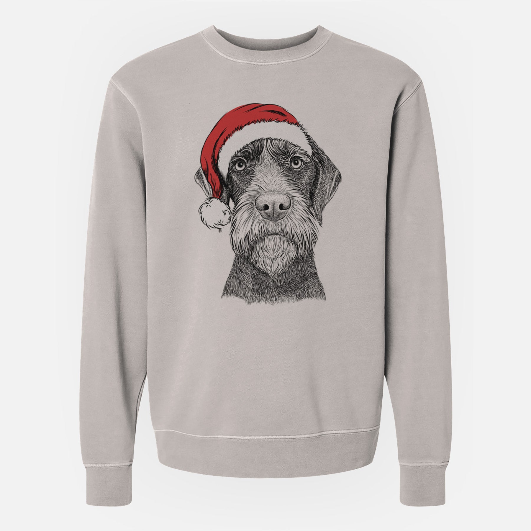 Santa Oakley the Pudelpointer - Unisex Pigment Dyed Crew Sweatshirt