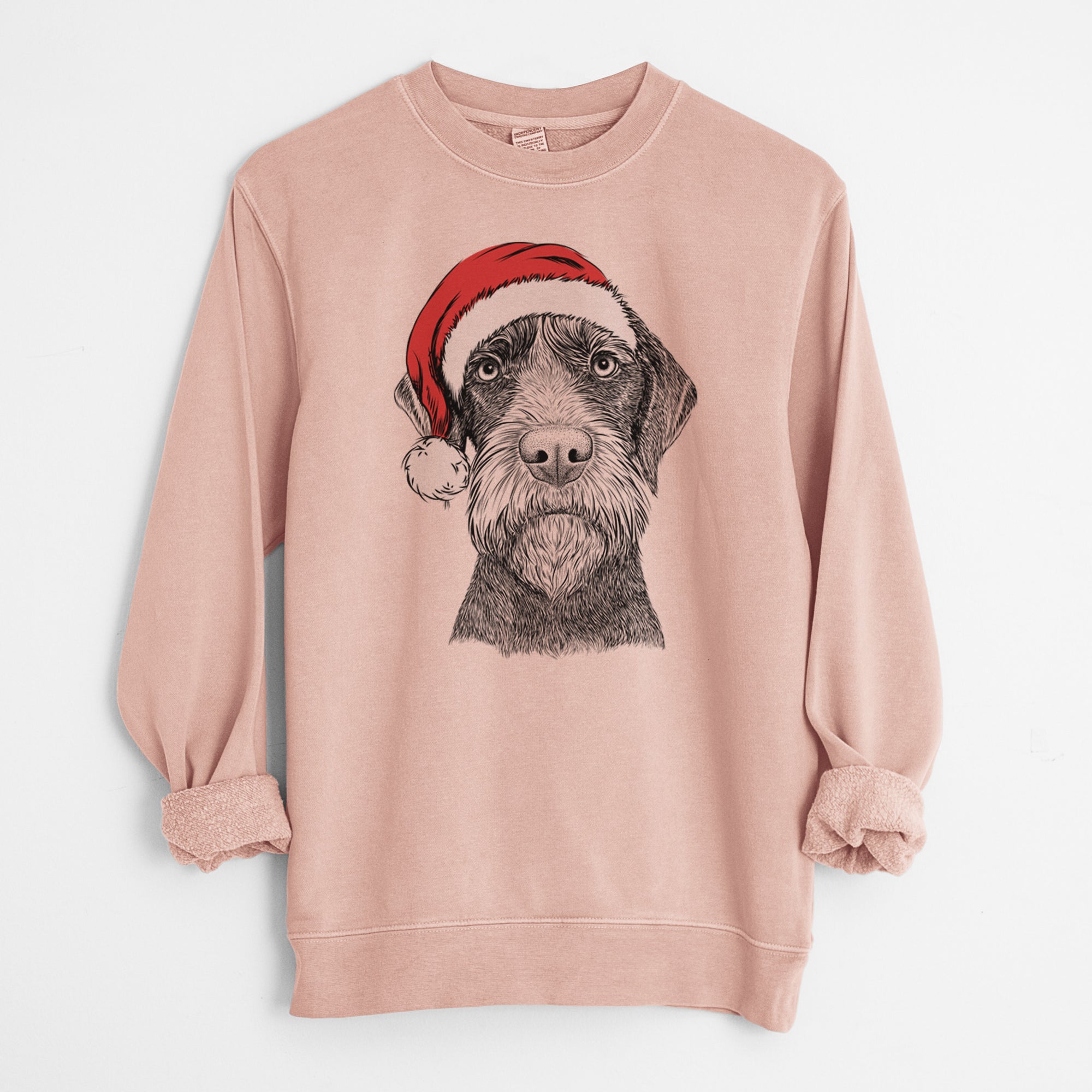 Santa Oakley the Pudelpointer - Unisex Pigment Dyed Crew Sweatshirt