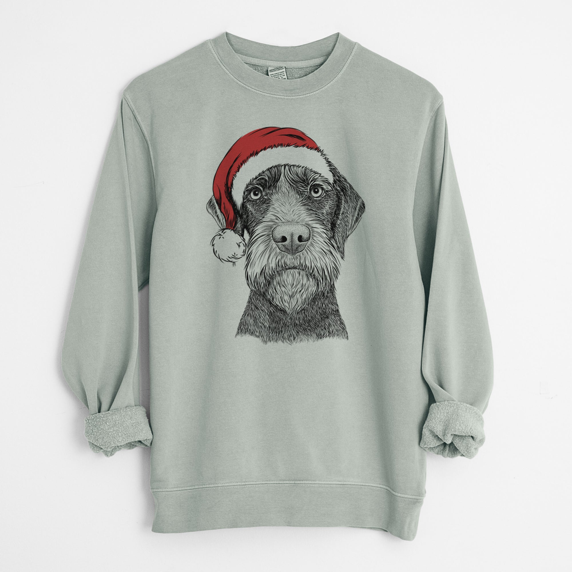 Santa Oakley the Pudelpointer - Unisex Pigment Dyed Crew Sweatshirt