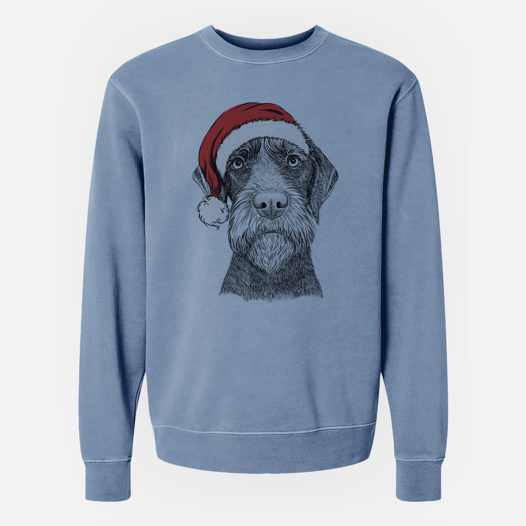 Santa Oakley the Pudelpointer - Unisex Pigment Dyed Crew Sweatshirt